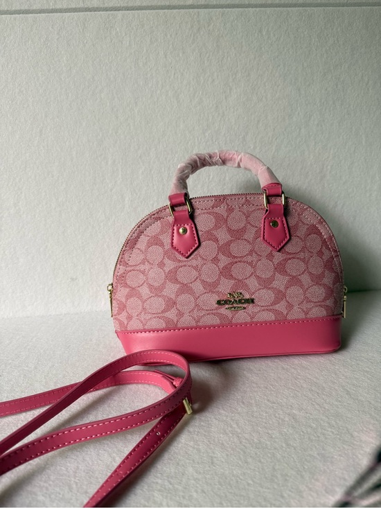 Coach Handbags - Coach Pink Signature Dome Crossbody